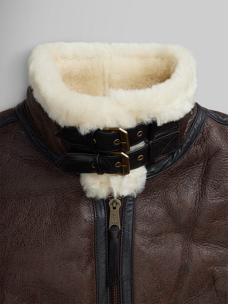 Original Shearling B-3 Bomber Jacket �?Genuine Cowhide Leather with Sherpa Lining | Cowskin Jackets